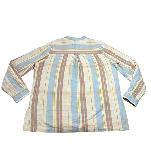 Vintage Blair 100% Cotton Flannel Plaid Button Up Shirt Size Large Coastal Boho - Picture 2 of 8